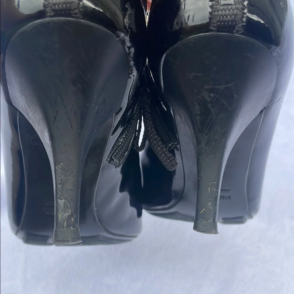 Prada Glossy Black Ankle Booties